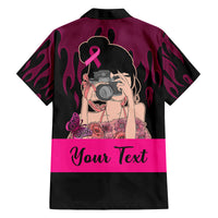 Personalised Girl Power Family Matching Off Shoulder Long Sleeve Dress and Hawaiian Shirt Day Of The Girl Breast Cancer Awareness - Wonder Print Shop