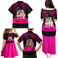 Personalised Girl Power Family Matching Puletasi Dress and Hawaiian Shirt Day Of The Girl Breast Cancer Awareness - Wonder Print Shop