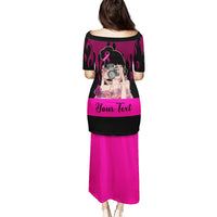 Personalised Girl Power Family Matching Puletasi Dress and Hawaiian Shirt Day Of The Girl Breast Cancer Awareness - Wonder Print Shop