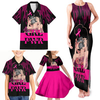 Personalised Girl Power Family Matching Tank Maxi Dress and Hawaiian Shirt Day Of The Girl Breast Cancer Awareness - Wonder Print Shop