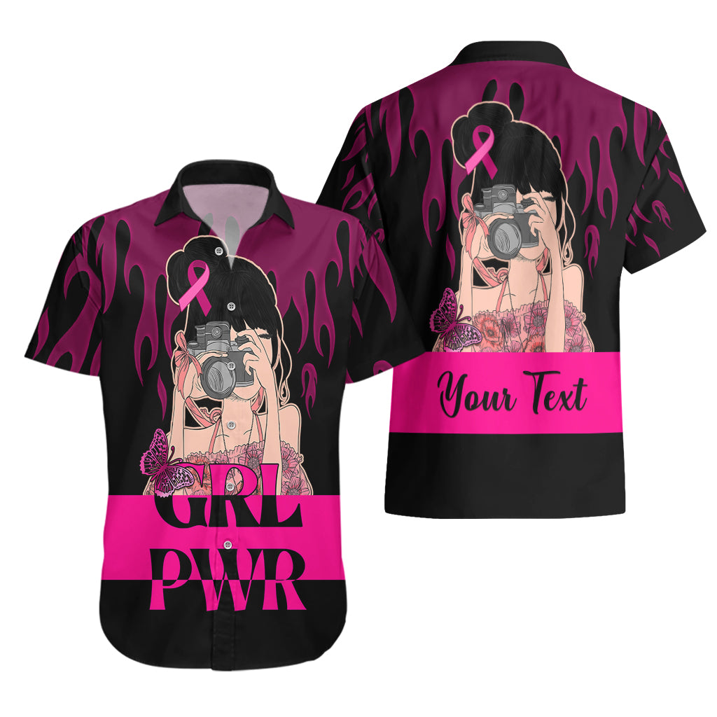 Personalised Girl Power Hawaiian Shirt Day Of The Girl Breast Cancer Awareness - Wonder Print Shop