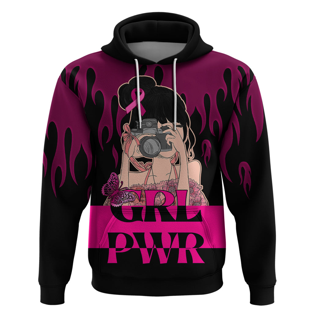 Personalised Girl Power Hoodie Day Of The Girl Breast Cancer Awareness - Wonder Print Shop
