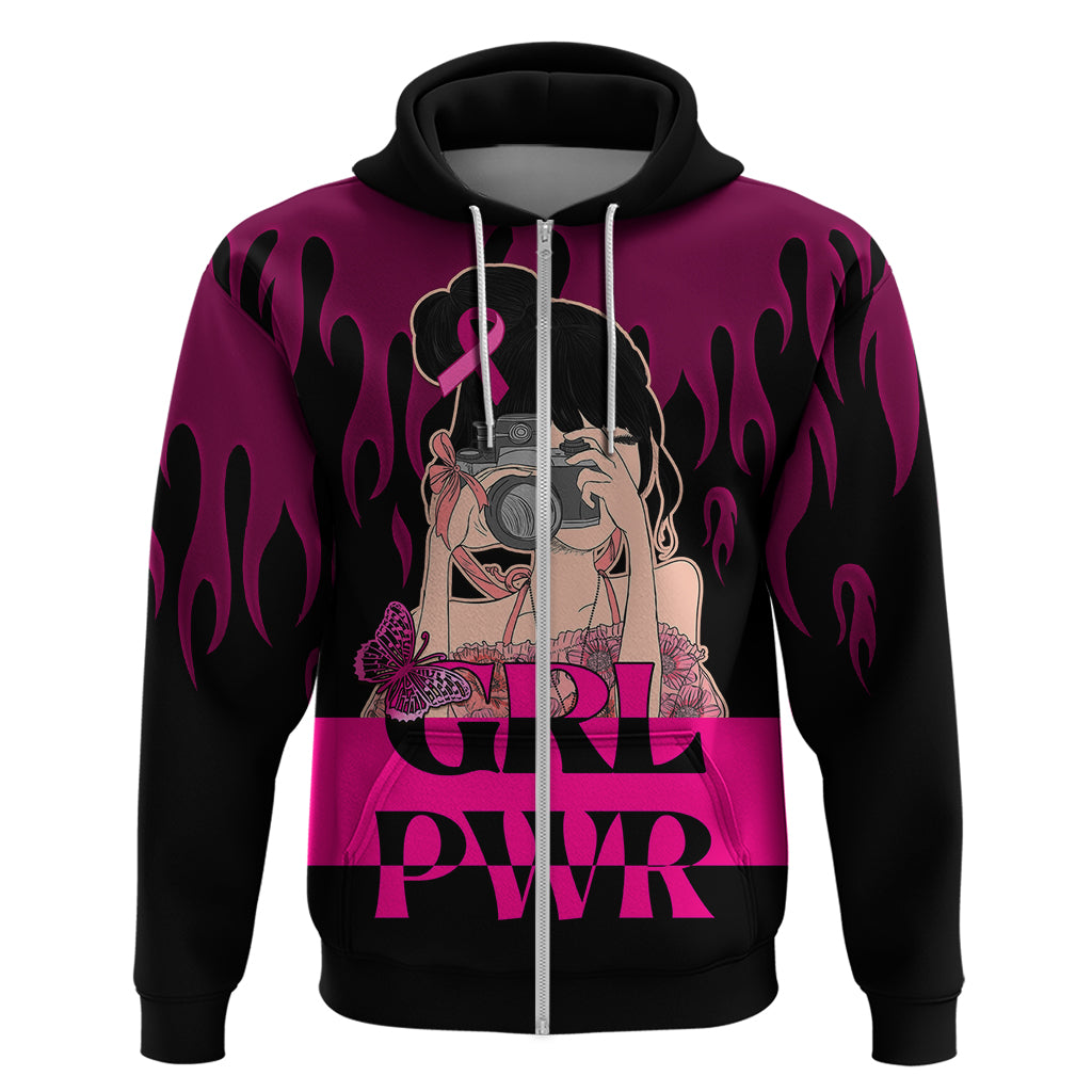 Personalised Girl Power Hoodie Day Of The Girl Breast Cancer Awareness - Wonder Print Shop