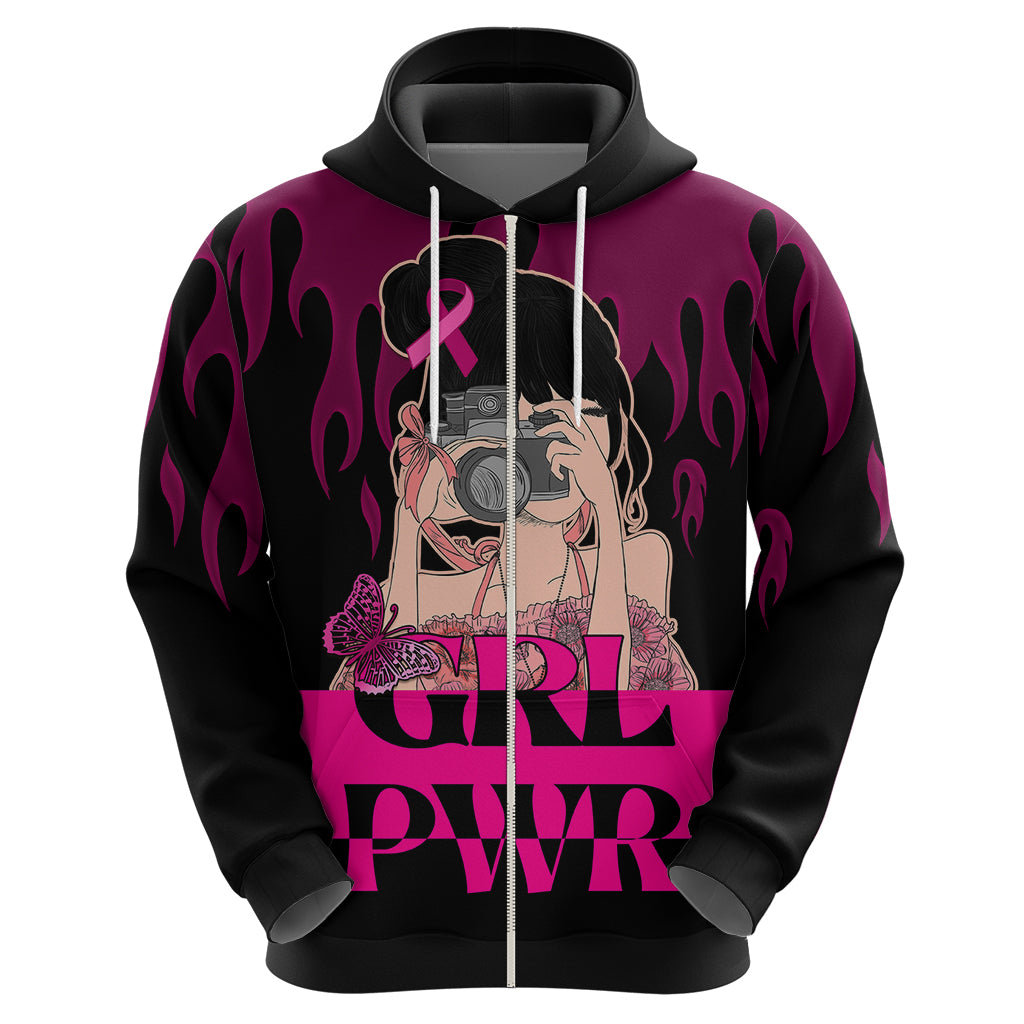 Personalised Girl Power Hoodie Day Of The Girl Breast Cancer Awareness - Wonder Print Shop