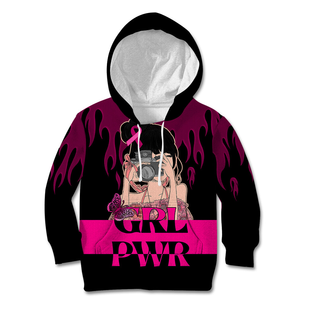 Personalised Girl Power Kid Hoodie Day Of The Girl Breast Cancer Awareness - Wonder Print Shop