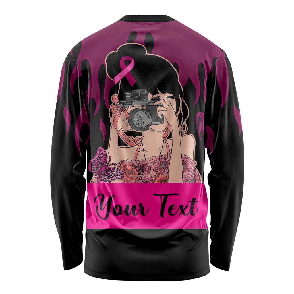 Personalised Girl Power Long Sleeve Shirt Day Of The Girl Breast Cancer Awareness LT01