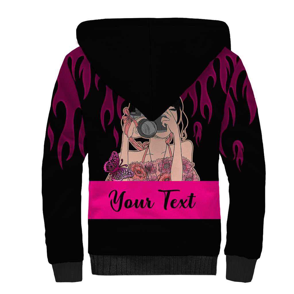 Personalised Girl Power Sherpa Hoodie Day Of The Girl Breast Cancer Awareness - Wonder Print Shop