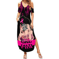 Personalised Girl Power Summer Maxi Dress Day Of The Girl Breast Cancer Awareness - Wonder Print Shop