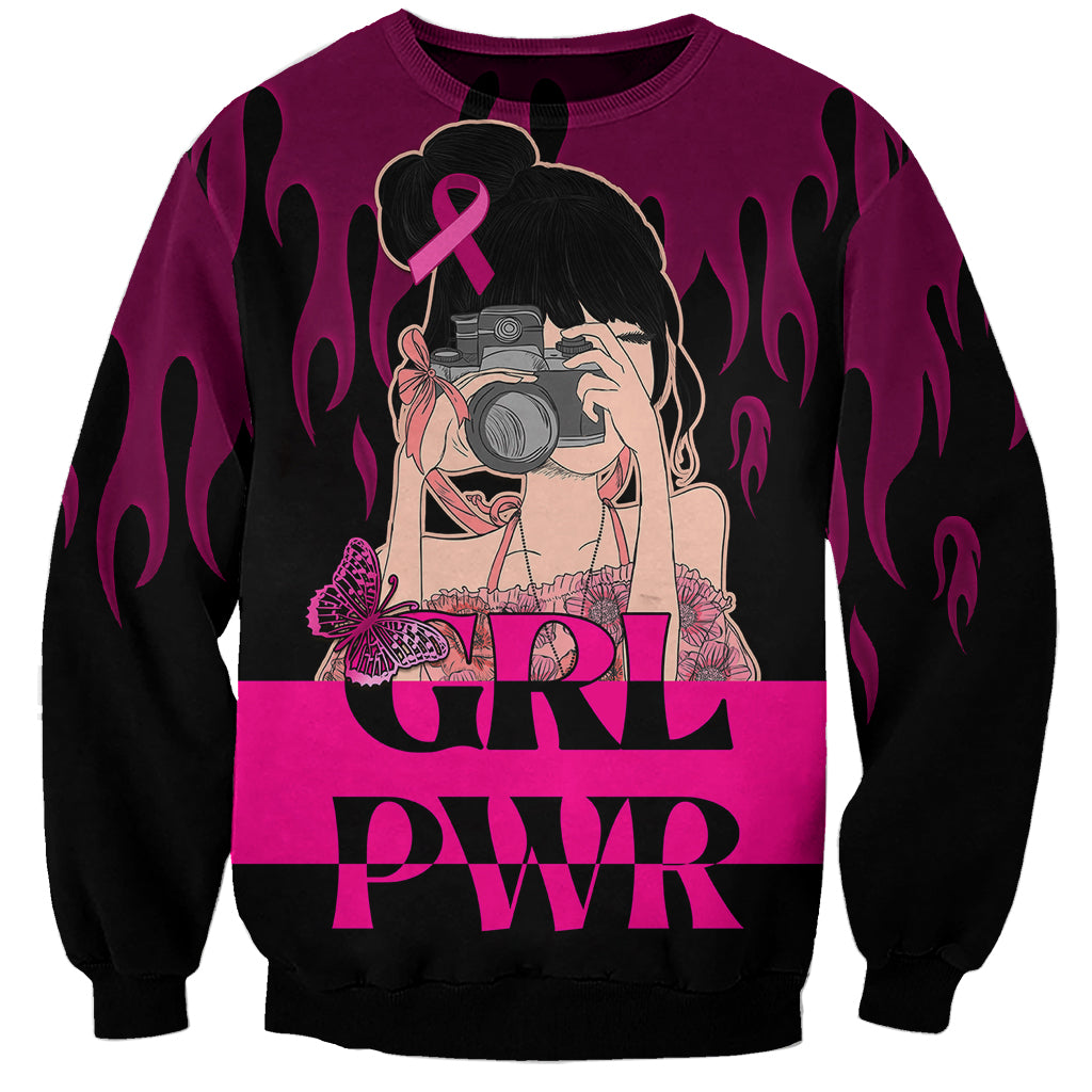 Personalised Girl Power Sweatshirt Day Of The Girl Breast Cancer Awareness - Wonder Print Shop