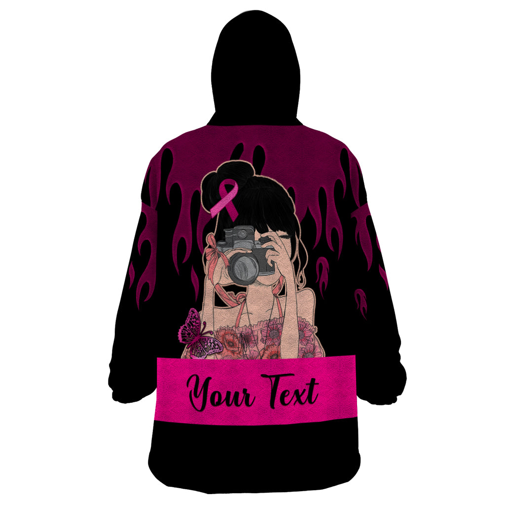 Personalised Girl Power Wearable Blanket Hoodie Day Of The Girl Breast Cancer Awareness - Wonder Print Shop