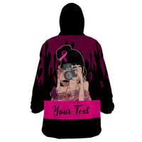 Personalised Girl Power Wearable Blanket Hoodie Day Of The Girl Breast Cancer Awareness - Wonder Print Shop