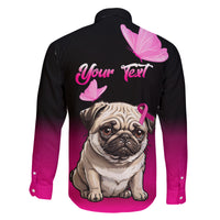 Personalised Pink Out Family Matching Mermaid Dress and Hawaiian Shirt Pug Dog Breast Cancer Awareness - Wonder Print Shop