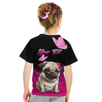 Personalised Pink Out Kid T Shirt Pug Dog Breast Cancer Awareness - Wonder Print Shop