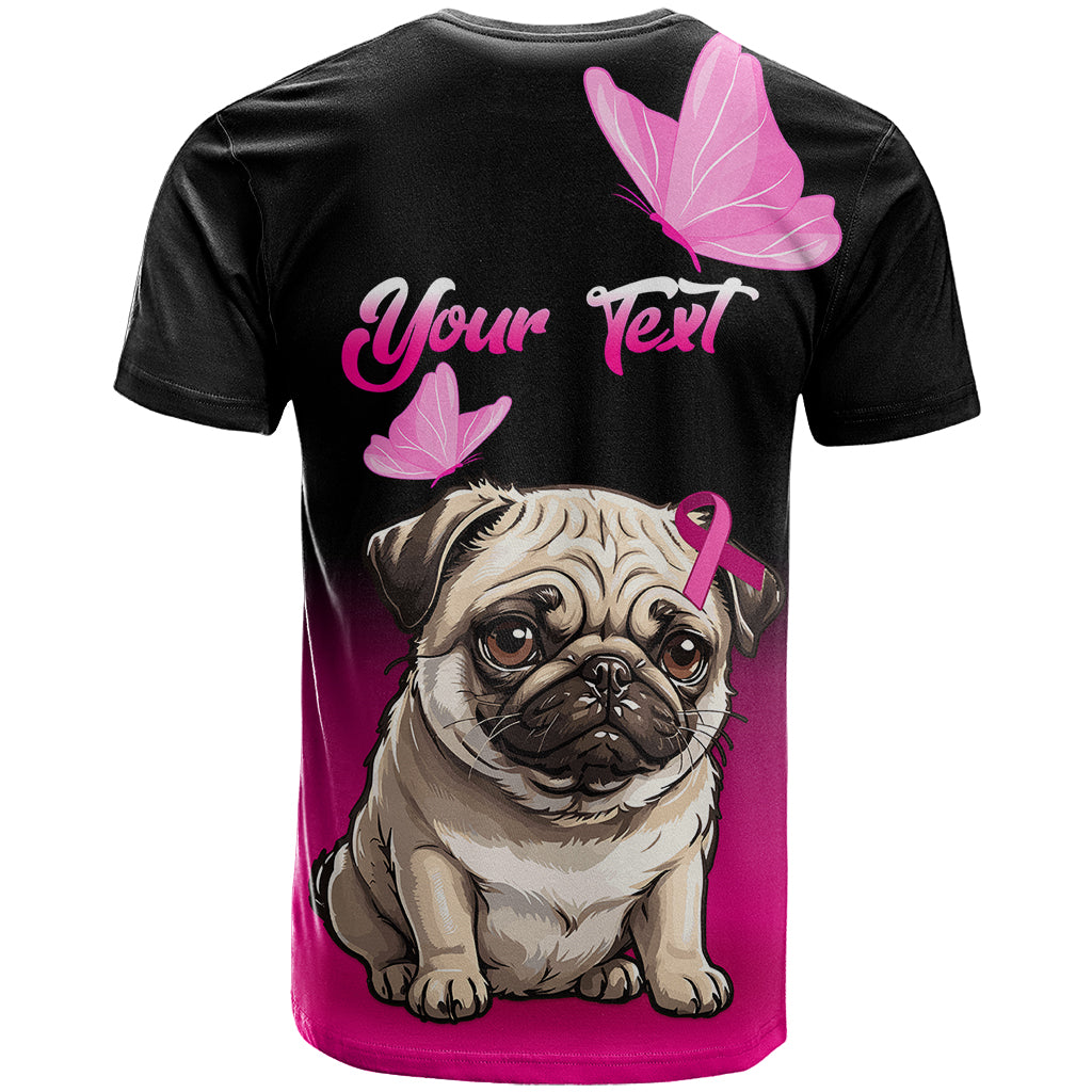Personalised Pink Out T Shirt Pug Dog Breast Cancer Awareness - Wonder Print Shop