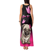 Personalised Pink Out Tank Maxi Dress Pug Dog Breast Cancer Awareness - Wonder Print Shop