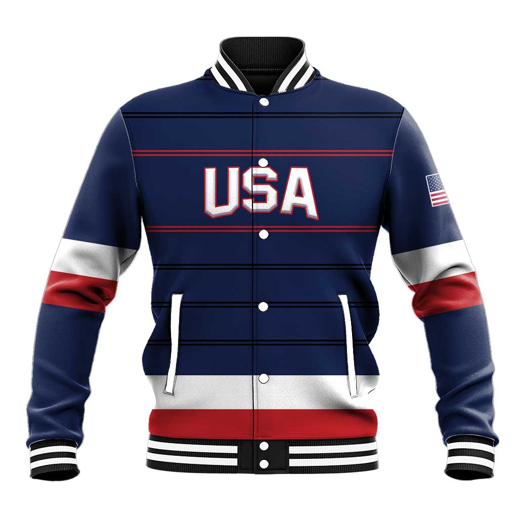 Custom USA Hockey Team Baseball Jacket Go Champions