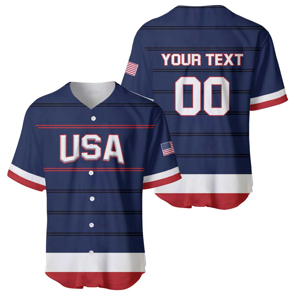 Custom USA Hockey Team Baseball Jersey Go Champions