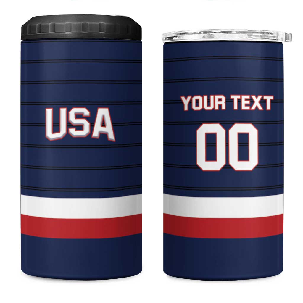 Custom USA Hockey Team 4 in 1 Can Cooler Tumbler Go Champions