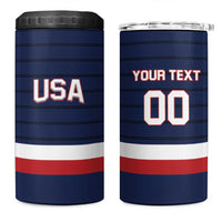 Custom USA Hockey Team 4 in 1 Can Cooler Tumbler Go Champions