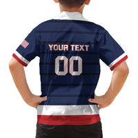 Custom USA Hockey Team Family Matching Off The Shoulder Long Sleeve Dress and Hawaiian Shirt Go Champions