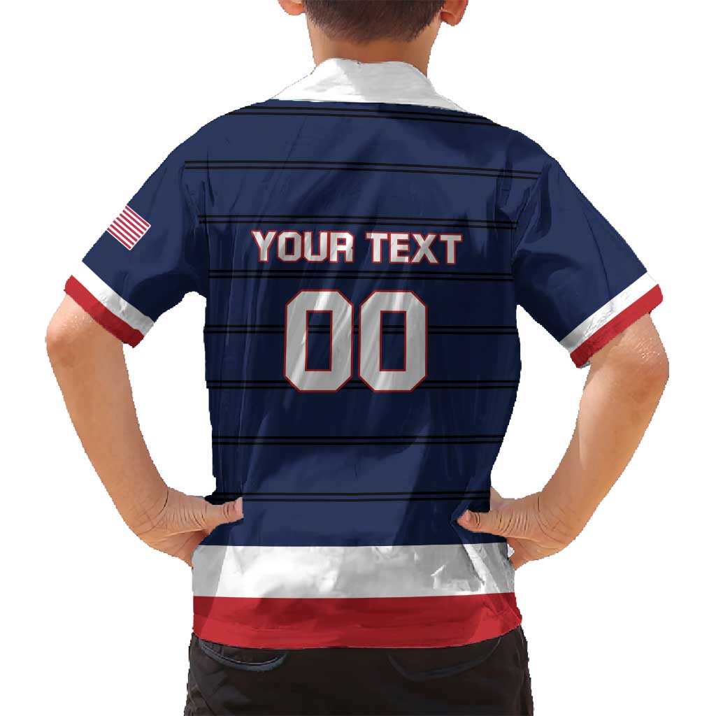 Custom USA Hockey Team Family Matching Off Shoulder Short Dress and Hawaiian Shirt Go Champions