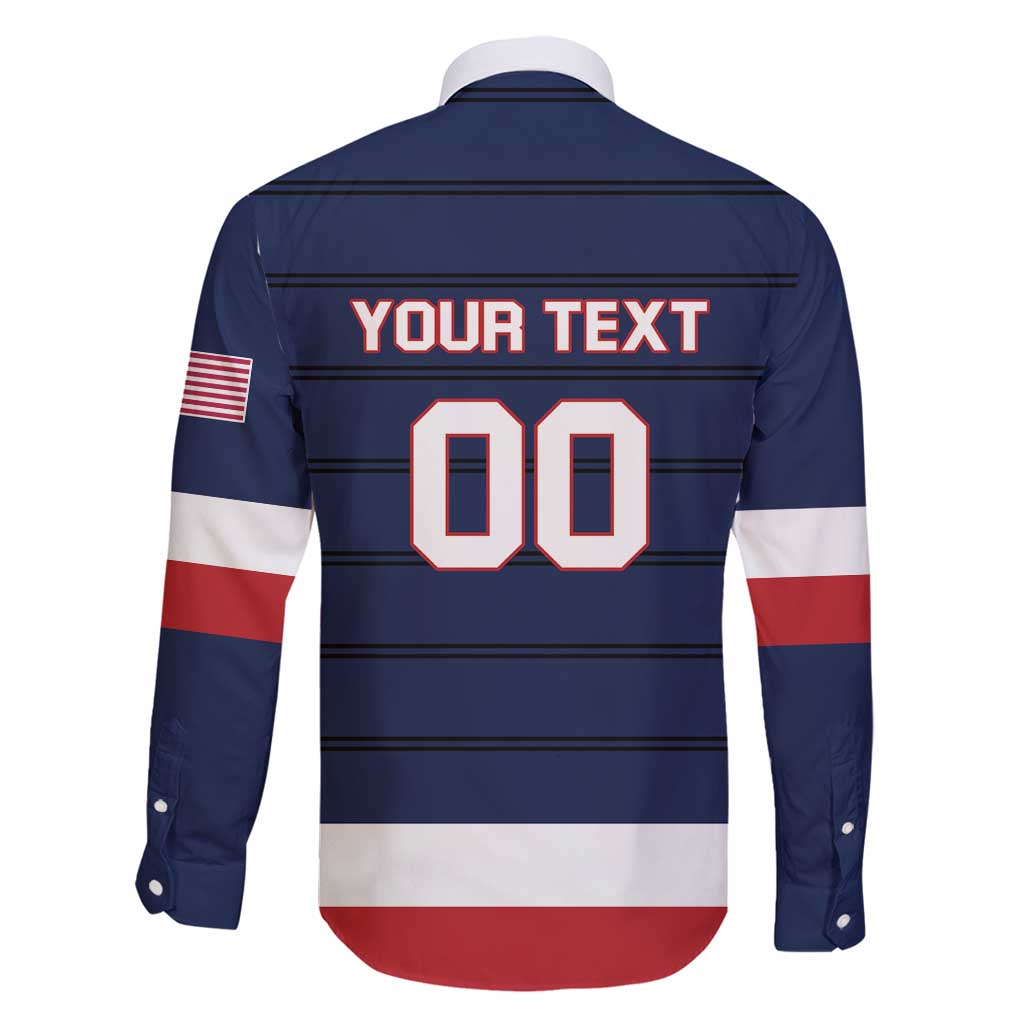 Custom USA Hockey Team Family Matching Off Shoulder Short Dress and Hawaiian Shirt Go Champions