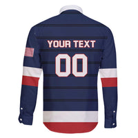 Custom USA Hockey Team Family Matching Off Shoulder Short Dress and Hawaiian Shirt Go Champions