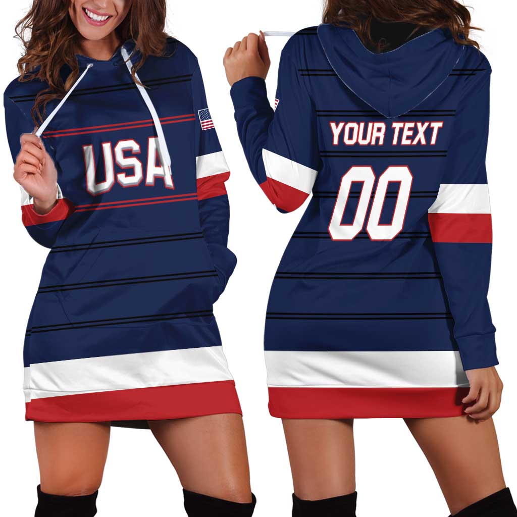 Custom USA Hockey Team Hoodie Dress Go Champions