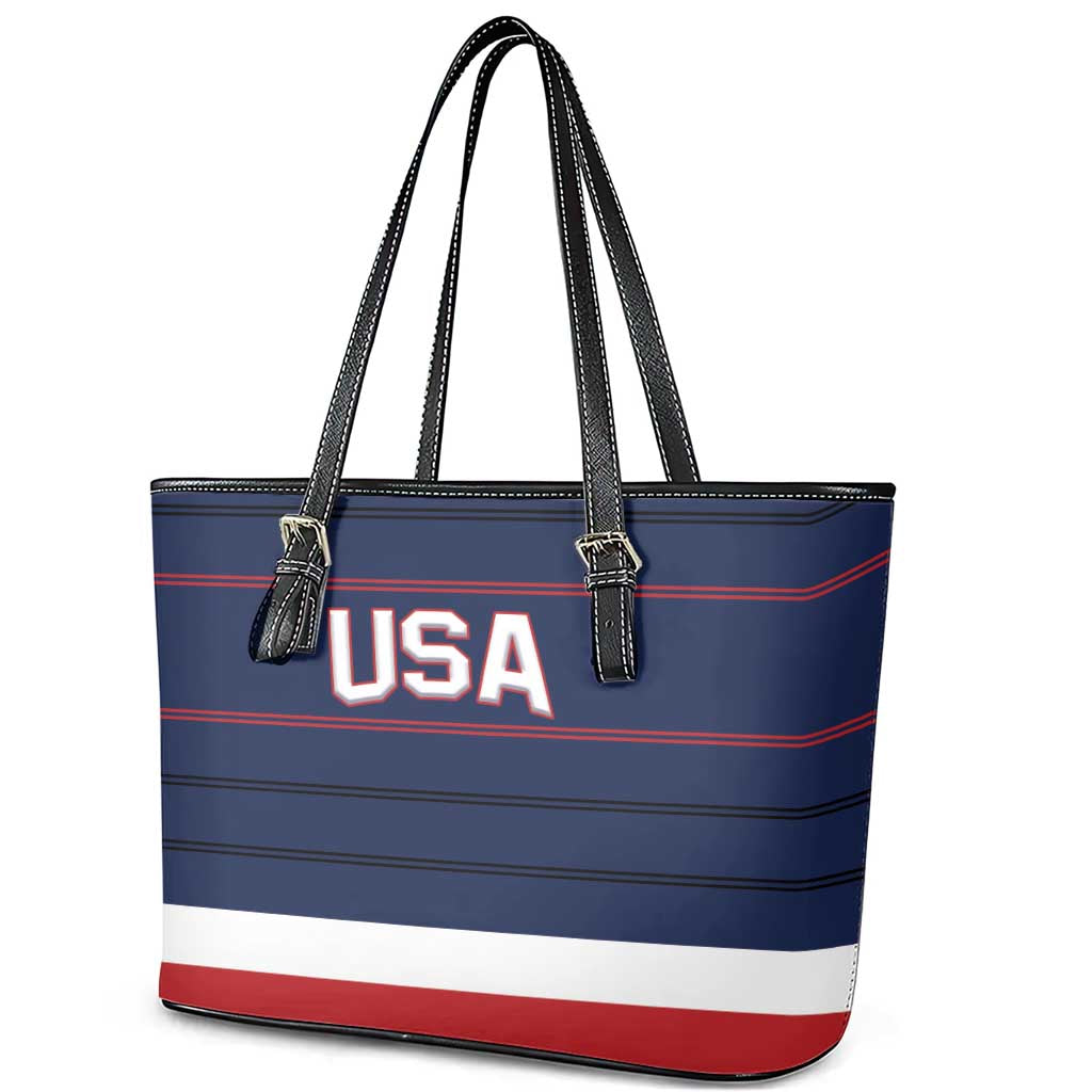 USA Hockey Team Leather Tote Bag Go Champions