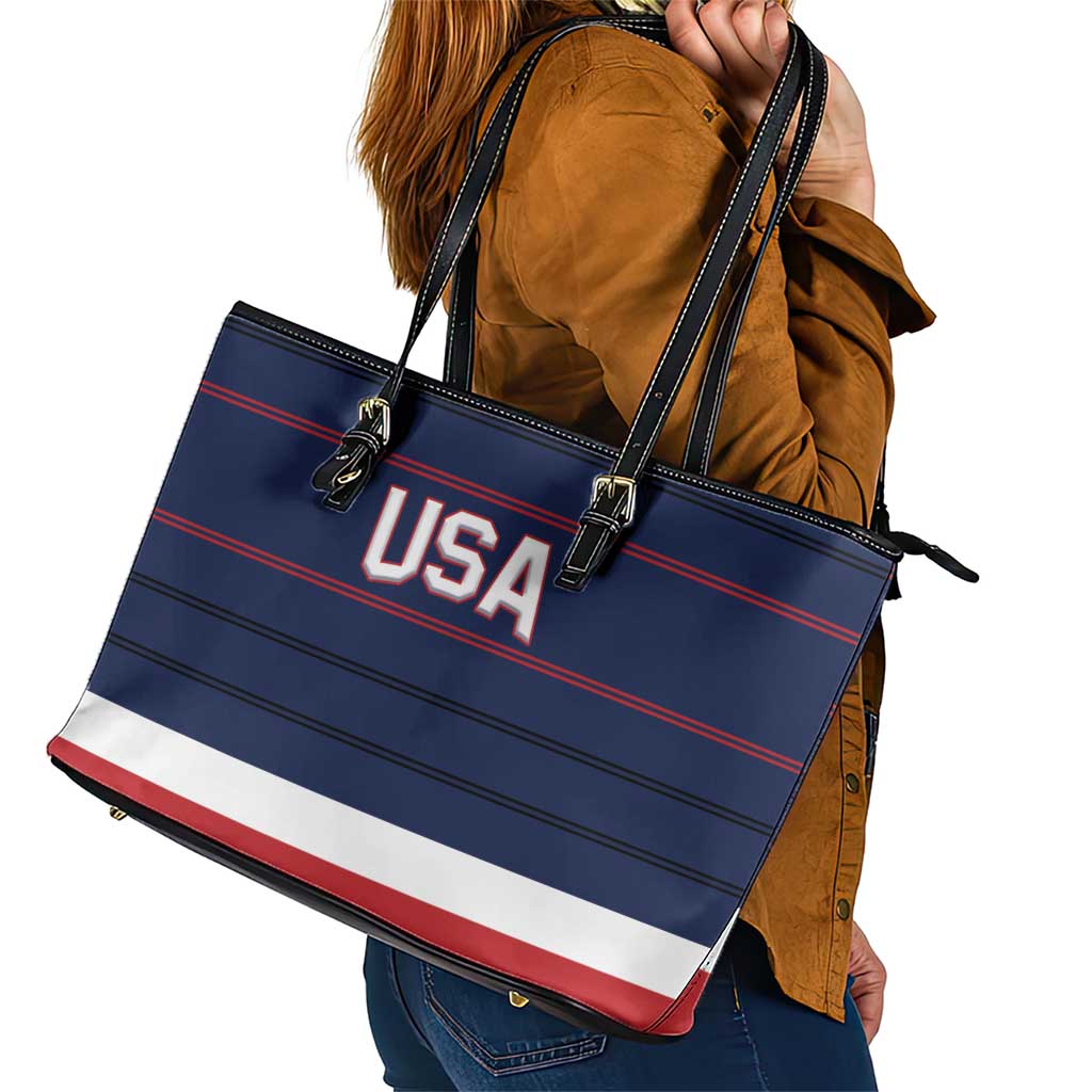 USA Hockey Team Leather Tote Bag Go Champions