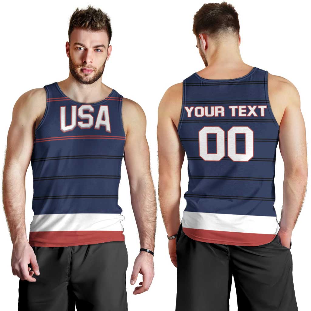 Custom USA Hockey Team Men Tank Top Go Champions