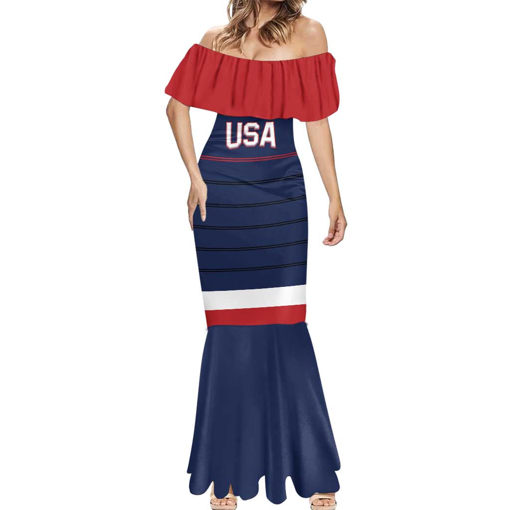 Custom USA Hockey Team Mermaid Dress Go Champions