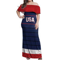 Custom USA Hockey Team Off Shoulder Maxi Dress Go Champions