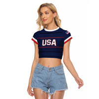 Custom USA Hockey Team Raglan Cropped T Shirt Go Champions