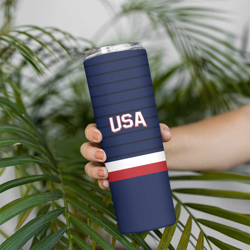 Custom USA Hockey Team Skinny Tumbler Go Champions