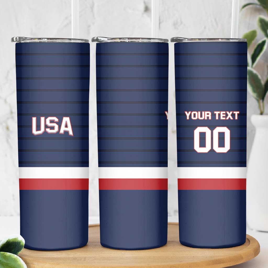 Custom USA Hockey Team Skinny Tumbler Go Champions