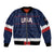 Custom USA Hockey Team Sleeve Zip Bomber Jacket Go Champions