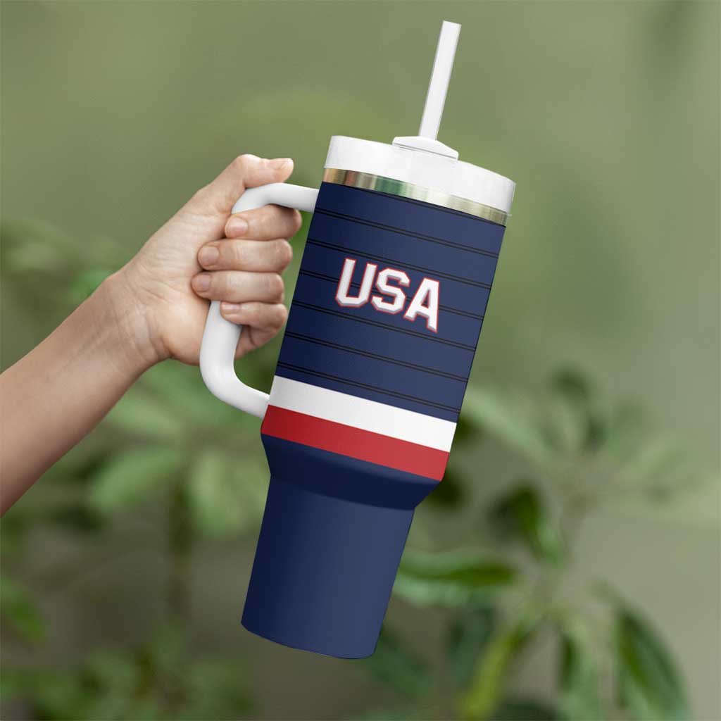 Custom USA Hockey Team Tumbler With Handle Go Champions