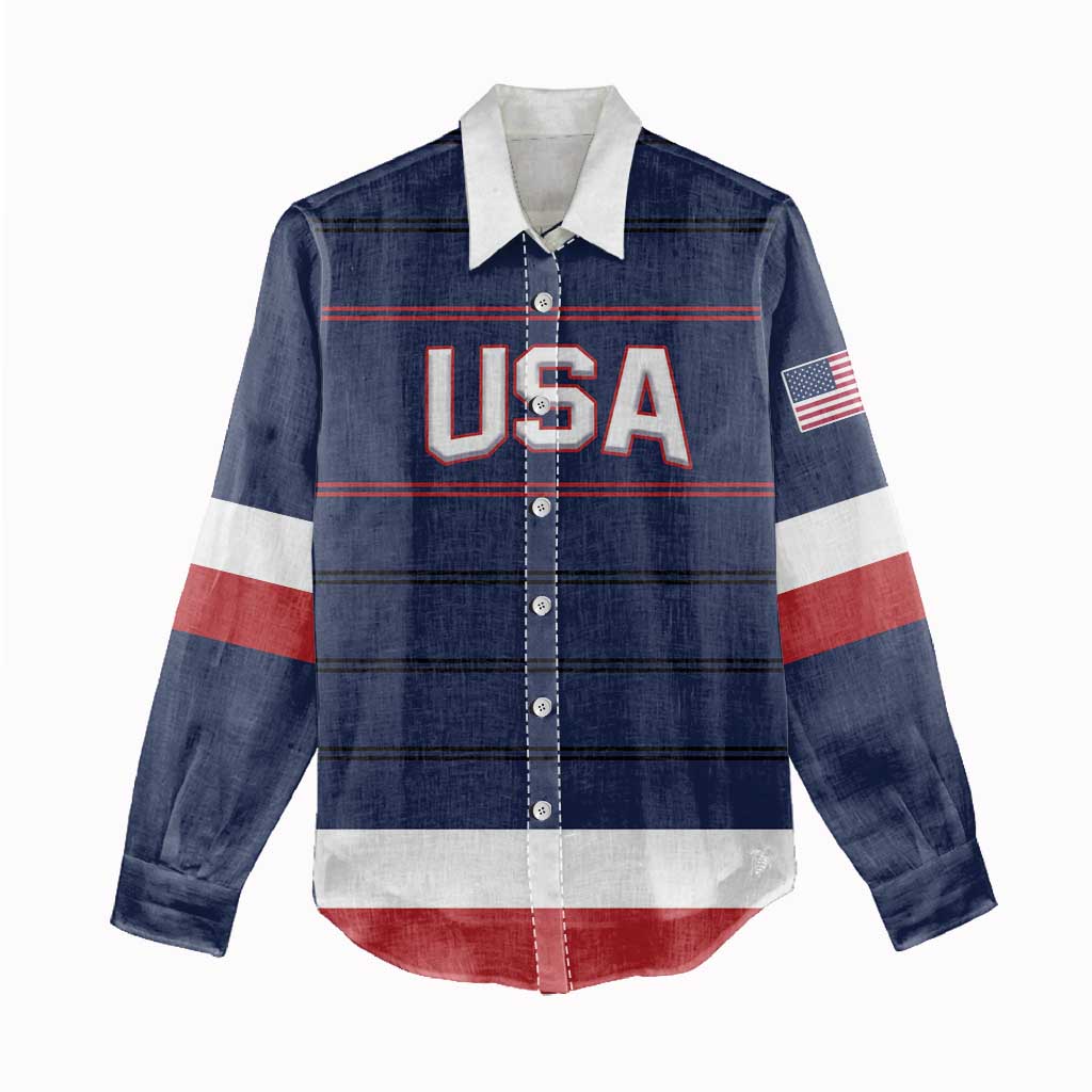 Custom USA Hockey Team Women Casual Shirt Go Champions