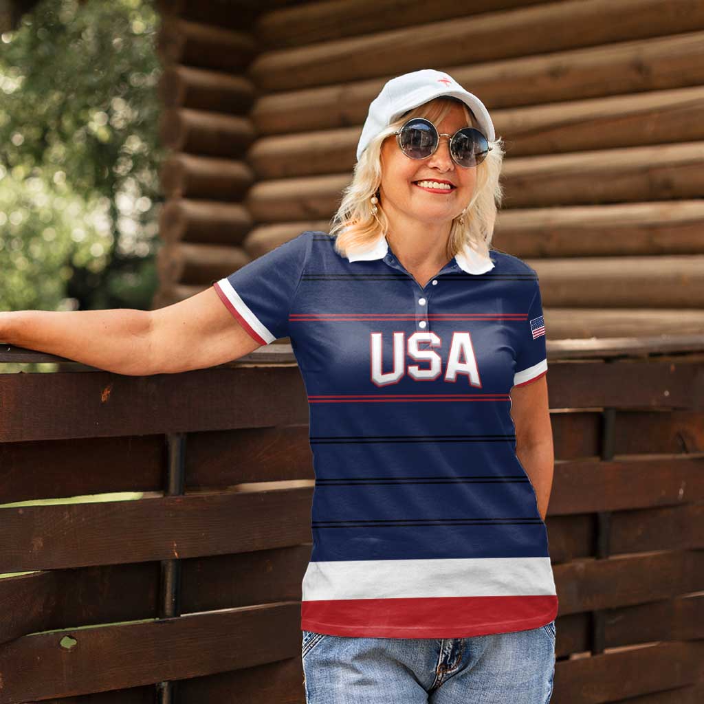 Custom USA Hockey Team Women Polo Shirt Go Champions