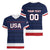 Custom USA Hockey Team Women V-Neck T-Shirt Go Champions