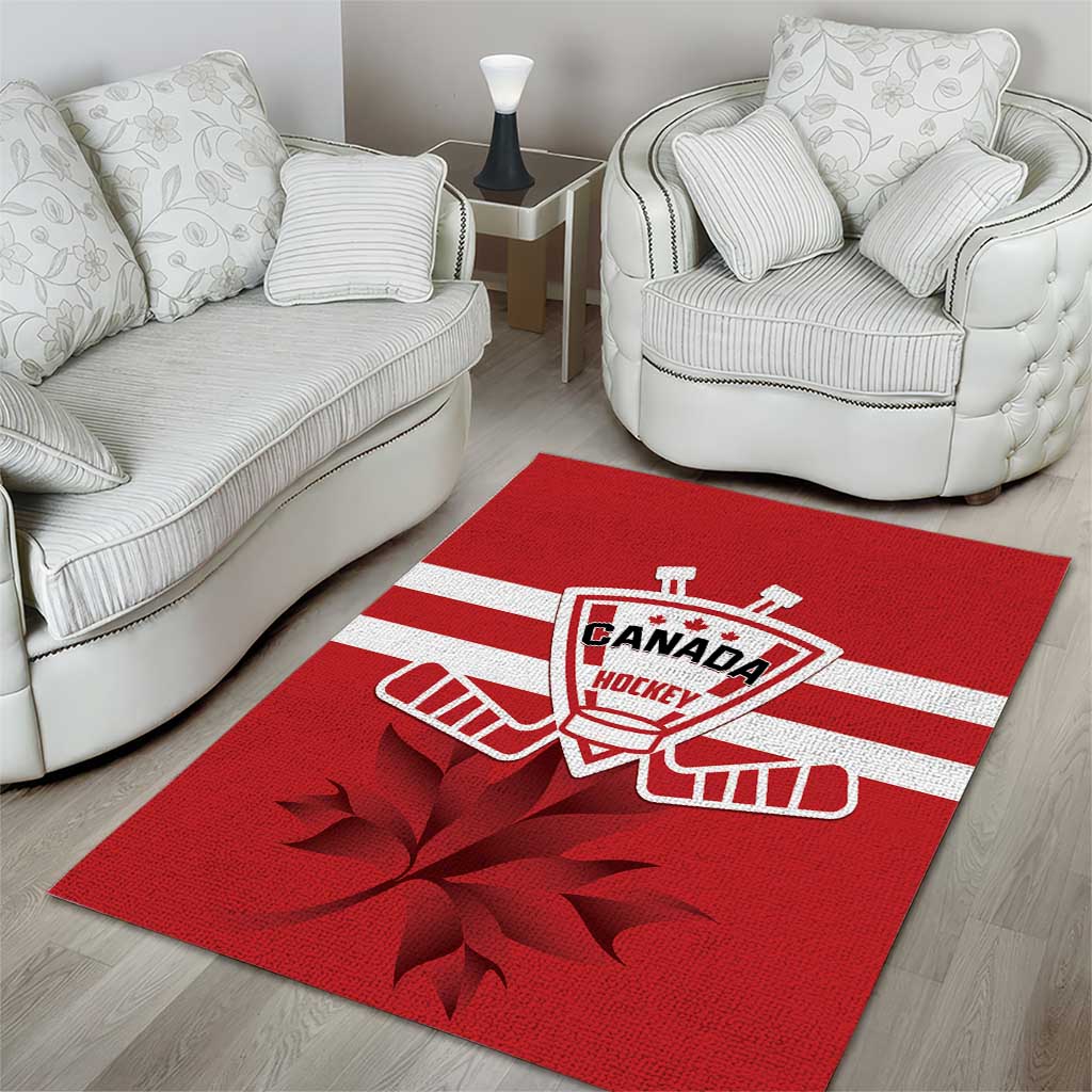 Canada Hockey Team Area Rug Maple Leaf Red Version