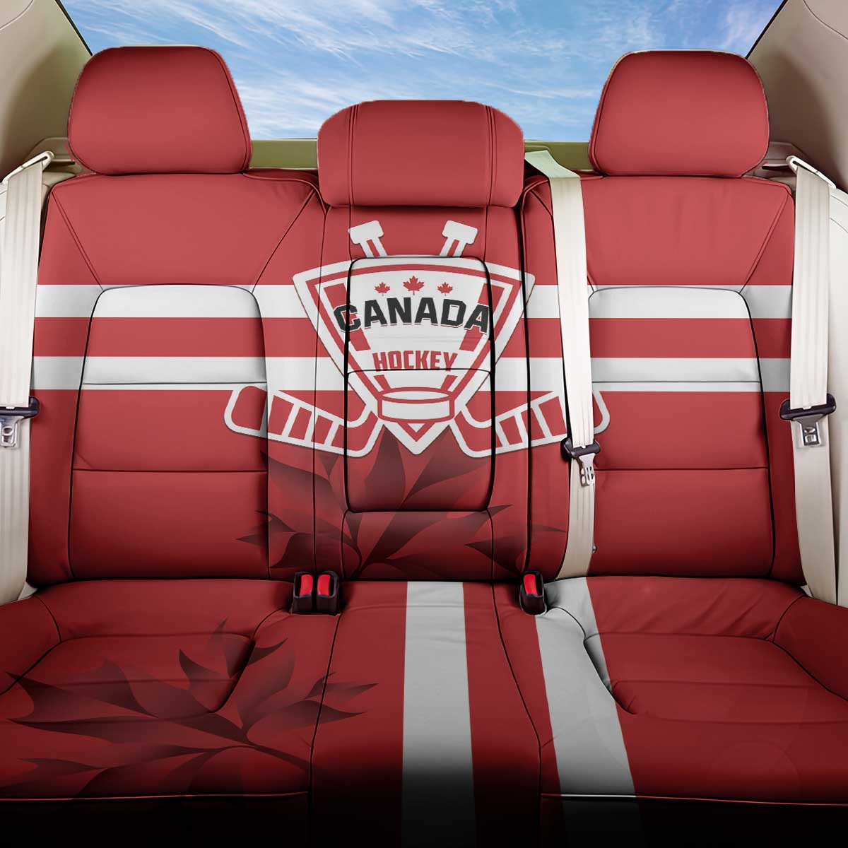 Canada Hockey Team Back Car Seat Cover Maple Leaf Red Version