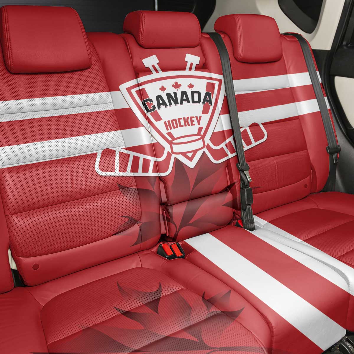 Canada Hockey Team Back Car Seat Cover Maple Leaf Red Version