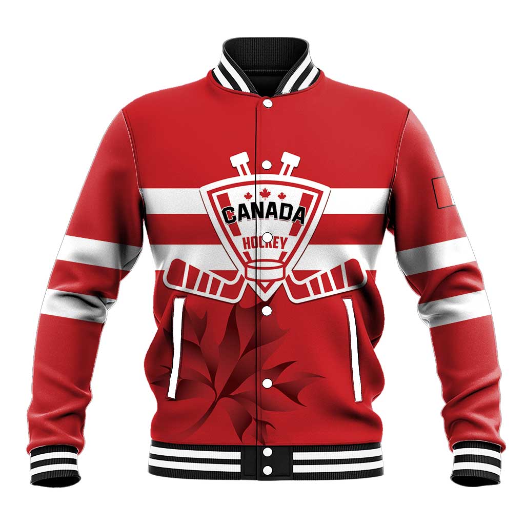 Custom Canada Hockey Team Baseball Jacket Maple Leaf Red Version