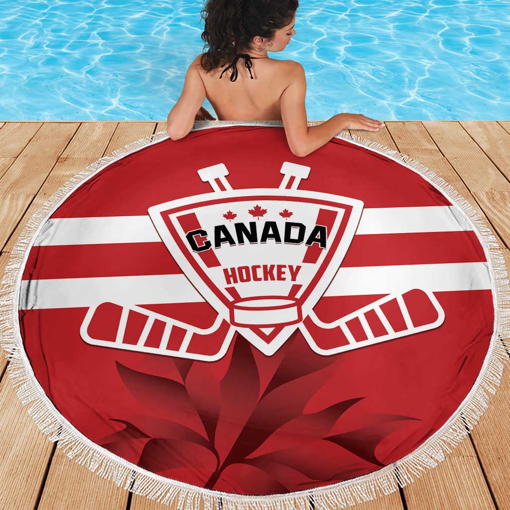 Canada Hockey Team Beach Blanket Maple Leaf Red Version