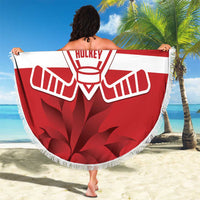 Canada Hockey Team Beach Blanket Maple Leaf Red Version