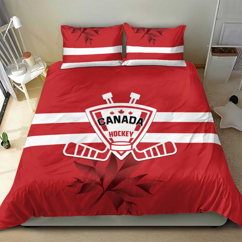 Canada Hockey Team Bedding Set Maple Leaf Red Version