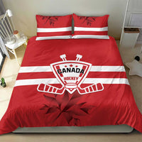 Canada Hockey Team Bedding Set Maple Leaf Red Version