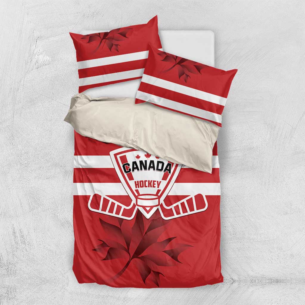 Canada Hockey Team Bedding Set Maple Leaf Red Version